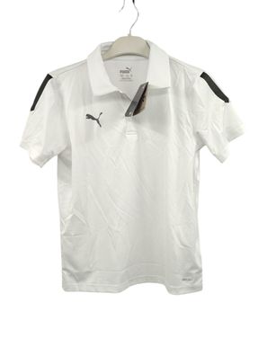 PUMA Unisex Kids Teamliga Sideline Polo Jr Shirt, Puma Weiß-puma Schwarz 152 EU