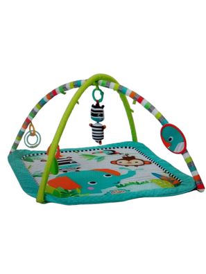Bright Starts Zig Zag Safari Spielmatte – Activity Gym mit Spielzeug & Spiegel