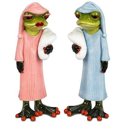 Formano Frosch Schlafmütze Deko Figur Mann Frau rosa blau Kissen NEU