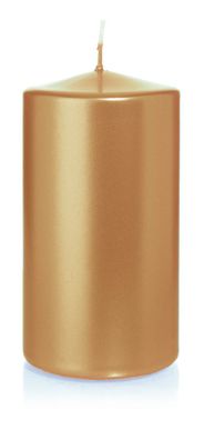 12x Wiedemann 726154.026 Stumpenkerze 130 x 70 mm gold