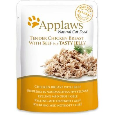 Applaws - Katzennassfutter 70 g Jelly-Beutel - Huhn und Rind &#40;178-252&#41;