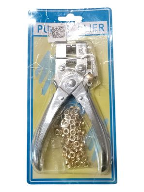 Lochzangen-Set Lochzange mit 100 Metallringen Knöpfe
