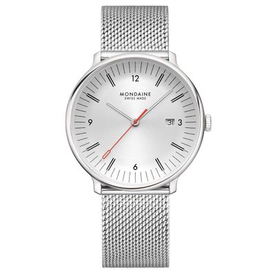 Mondaine Herren-Quarzuhr Doppio mit Meshband MLE.41210. SM