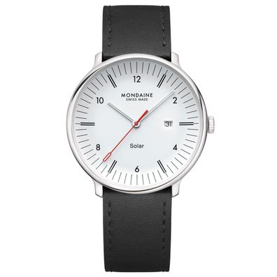 Mondaine Herrenuhr Doppio Solar Schwarz/Weiß 41 mm MLE.41910. LBV