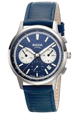 Boccia Herren-Uhr Chronograph Titan Dunkelblau 3734-02
