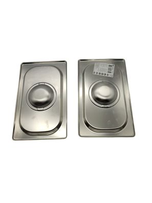 2X HENDI Gastronorm-Deckel, Silber, GN 1/4