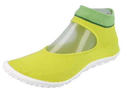 Leguano Ballerina Damen Barfuß Sockenschuhe grün Textil