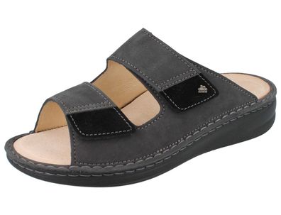 FINN Comfort Psara Herren Mellow Pantolette Hausschuhe dunkelgrau Nubukleder