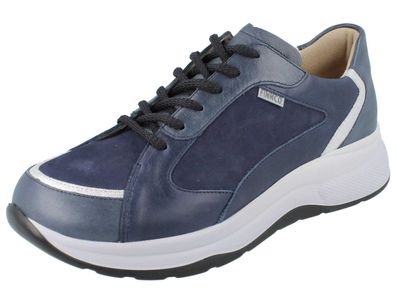 FINN Comfort FINNCO Piccadilly Damen Halbschuhe Schnürschuhe blau silber Leder