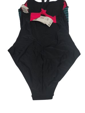 ARENA Damen Dreifach V-Ausschnitt Einteiler, Schwarz-Schwarz-Anguria, 36 EU