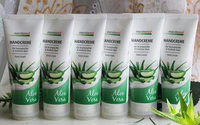 6x75ml Marvita Aloe Vera sanfte Handcreme Hand Creme beanspruchte trockene Haut