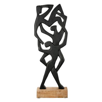 Gilde Skulptur, "Acrobatics", Mangoholz, schwarz, VE 1, L. 8 cm, B. 20 cm, H. 60