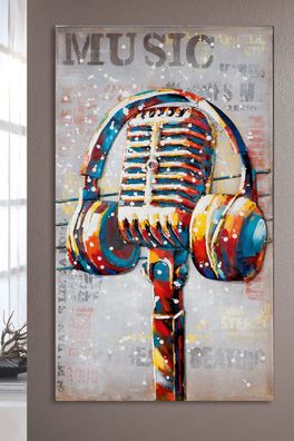 Gilde GILDE Gallery, Bild, rechteckig, "Music", Graffitimotiv, Metall, mehrfarbig,