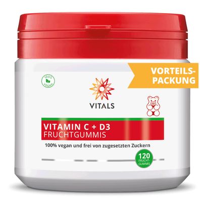 Vitamin C + D3, 120 Fruchtgummis von Vitals