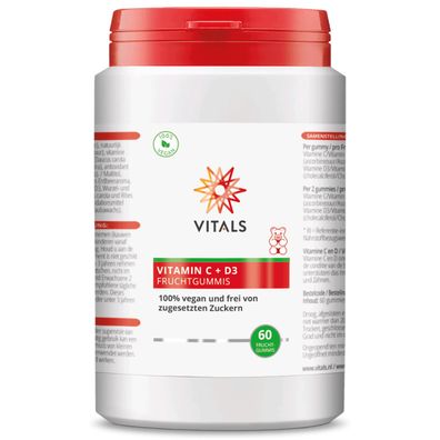 Vitamin C + D3, 60 Fruchtgummis von Vitals