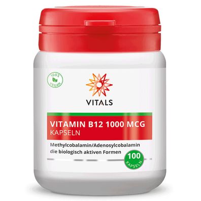 Vitamin B12 1000 mcg, 100 Kapseln von Vitals