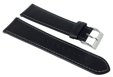 Junghans Chronoscope | Uhrenarmband 21mm Leder schwarz | 027/3380