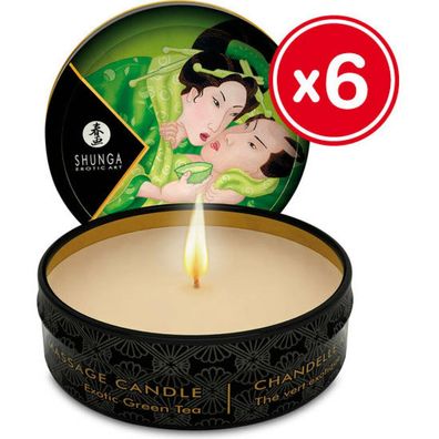 SHUNGA Massage Candle Zénitude/Green Tea 30ml, 6 pcs