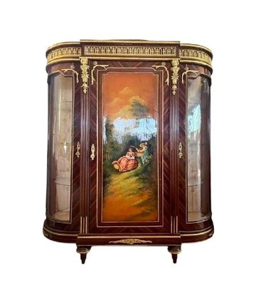 Huge Cupboard Oil Painting on Surface Antique Handmade Cabinet Noble Wall Décor