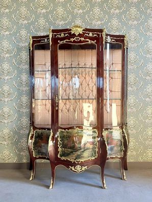 Deluxe French Showcase in Nostalgic Antique Baroque Display Cabinet Handmade