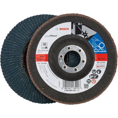Bosch Fächerschleifscheibe Best for Metal gewinkelt X571 125x22,23 K 60