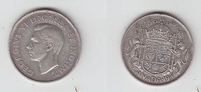 50 Cents Silber Münze Kanada Canada 1943 (113209)