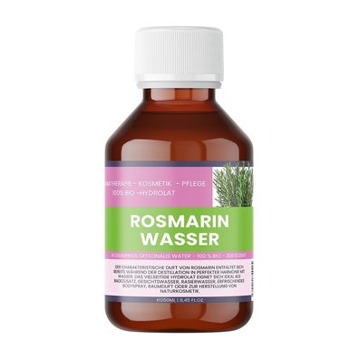 Rosmarinwasser Bio 250ml - 100% naturrein, vegan & ohne Zusatzstoffe
