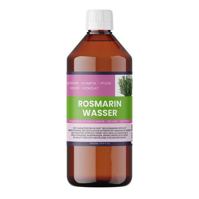 Rosmarinwasser Bio 500ml - 100% naturrein, vegan & ohne Zusatzstoffe