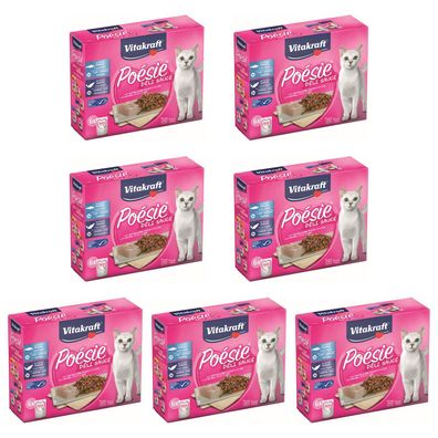 Vitakraft Katzenfutter Poesie DeliSauce, Multipack Fisch - 7x 6 Beutel