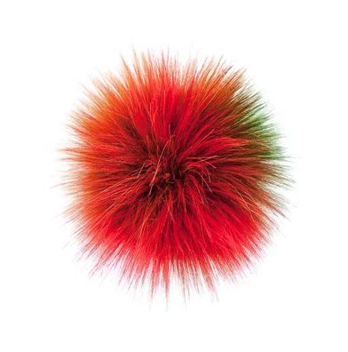 Multicolor Kunstfell Pompon - Farbe: Harlekin Rust - Durchmesser 18cm