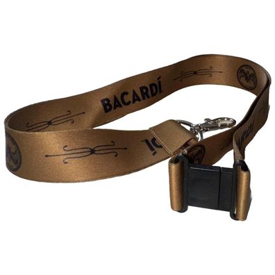 2x Bacardi Schlüsselband – Edles Braun mit Logo