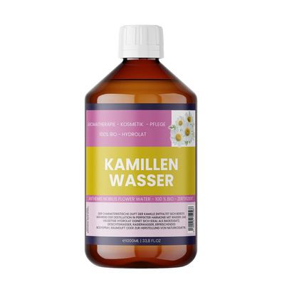 Kamillenwasser Bio 1000ml - 100% naturrein, vegan & ohne Zusatzstoffe