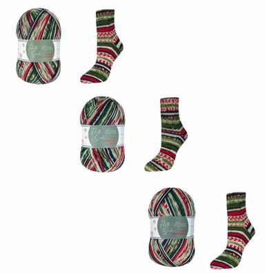 100g bzw.150g Flotte Socke Christmas 4fach + 6fach Sockengarn Stricken Häkeln