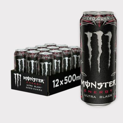 Monster Energy Ultra Black 24 x 0,5l- Zuckerfrei & Fruchtig mit Kirsche Neu!
