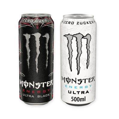 Monster Energy Mix Ultra Black & Ultra White 24 x 0,5l |Zuckerfrei |Energy Drink Duo