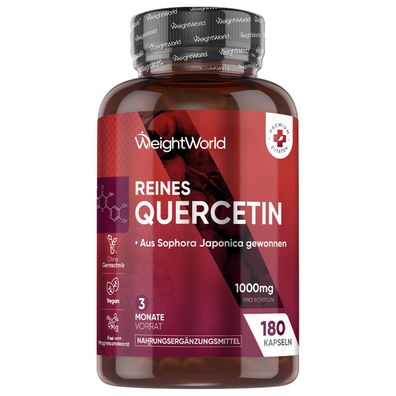 Reines Quercetin 1000mg pro Portion - 180 vegane Kapseln - 3 Monate Vorrat