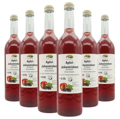 Bleichhof Apfel-Johannisbeer Direktsaft - vegan, OHNE Zuckerzusatz (6x 0,72l)