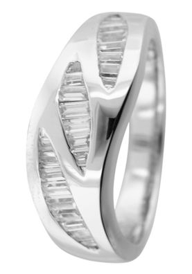 trendor Schmuck Damenring 925 Silber mit Zirkonias 80524