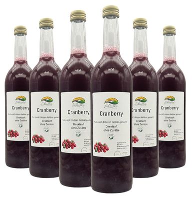 Bleichhof Cranberry-Saft - 100% Direktsaft (6x 0,72l)