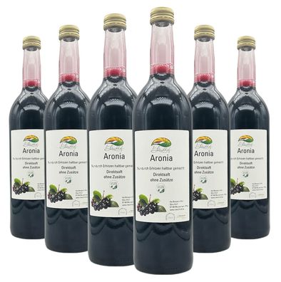 Bleichhof Aroniasaft - 100% Direktsaft, OHNE Zuckerzusatz, 6er Pack (6x 0,72l)
