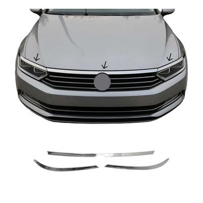 Scheinwerfer Leisten Motorhaubenleiste für VW Passat B8 2015-2021 Edelstahl 3tlg
