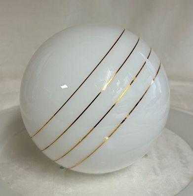 Ersatzglas Lampenglas Opalkugel glänzend mit Goldringen Ø140mm Öffn.40mm