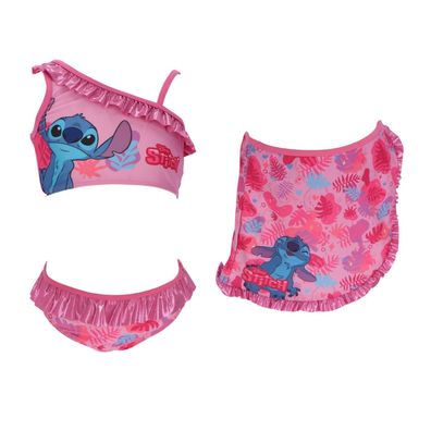 Lilo & Stitch Kinder Bikini mit Sarong Badebekleidung Badeanzug
