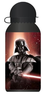 Kinder Trinkflasche Star Wars ALU schwarz 400 ml Kunststoffkappe + Spender