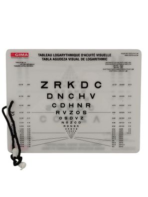 GIMA Sloan-Tafel Nahbetrachtung 18 x 23 cm Abstand 40 cm Sehprüfung