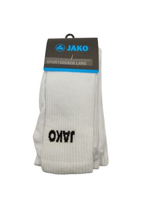 JAKO Unisex Lang pakke med 3 Sportsocken, Weiß, 39-42 EU