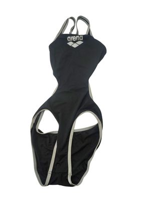 ARENA Damen Biglogo Einteiler, Schwarz-Silber Gr 38 EU