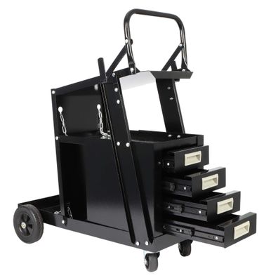 Wiltec Schweißwagen Stahl 4 Schubladen Schweißgerätewagen 100kg Werkstattwagen