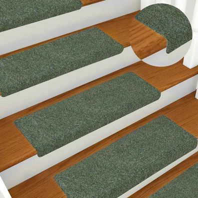 vidaXL Stufenmatten Selbstklebend 15 Stk. 65x21x4 cm Grün Rechteckiger Rand