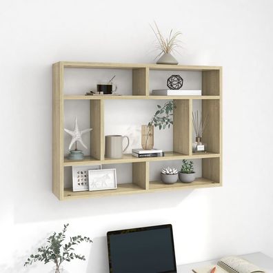 vidaXL Wandregal Sonoma-Eiche 75x16x55 cm Holzwerkstoff